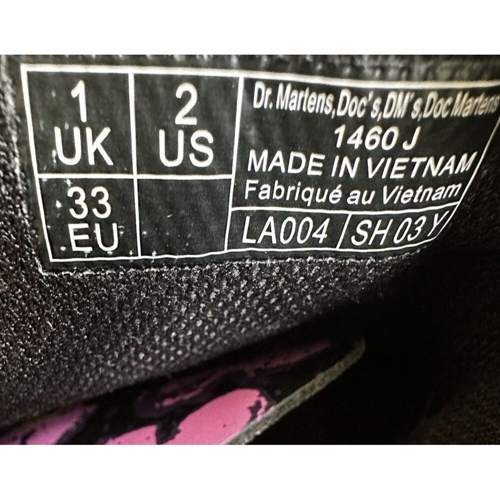 Dr. Martens 1460 J Kids Floral Patent Leather Lace-Up Zip Combat Boots US 2 - Picture 8 of 9